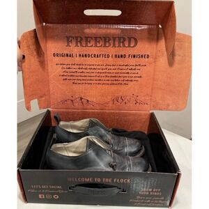 Freebird Mabel Black Leather Oxfords Distressed Ankle Boot Womens sz 7 NIB
